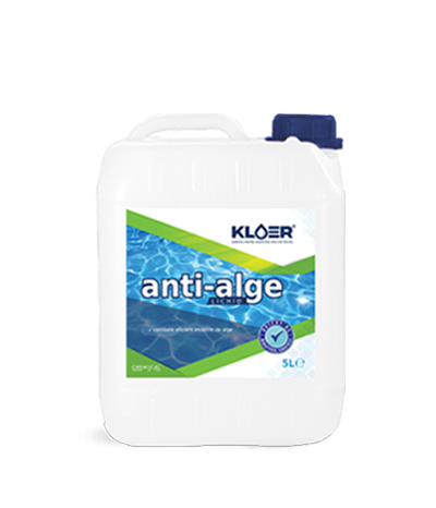 Anti-alge lichid 5L Kloer Anti-alge lichid 5L, curata algele din piscina, elimina algele din piscina, antialge lichid, apa verde in piscina, trateaza algele din piscina.